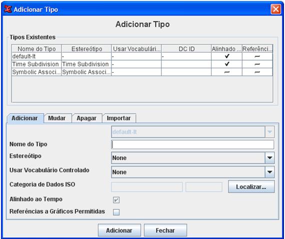 Para adicionar um novo tipo lingüístico, faça o seguinte: 