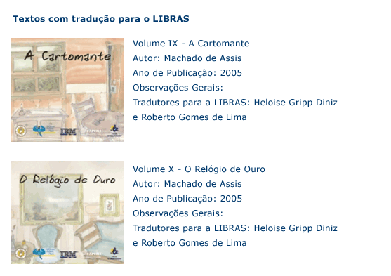 Textos com tradução para LIBRAS